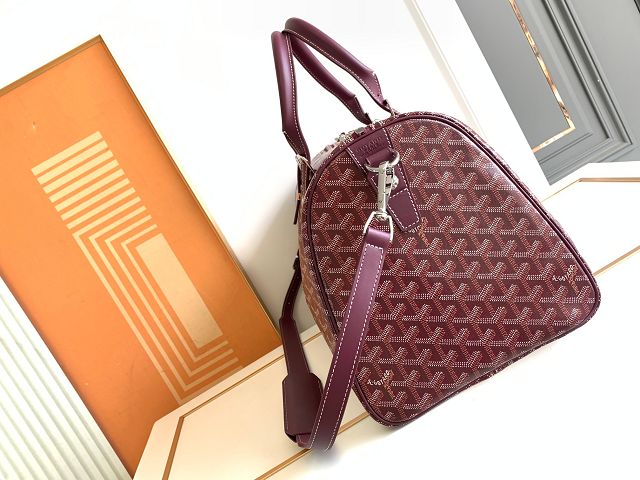 Goyard original canvas boston 45 bag GY0096 burgundy