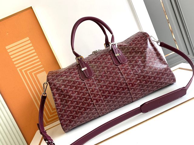 Goyard original canvas boston 45 bag GY0096 burgundy