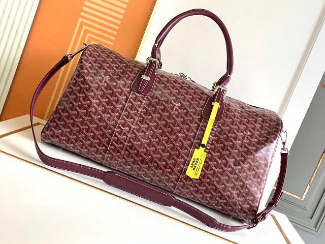 Goyard original canvas boston 50 bag GY0097 burgundy