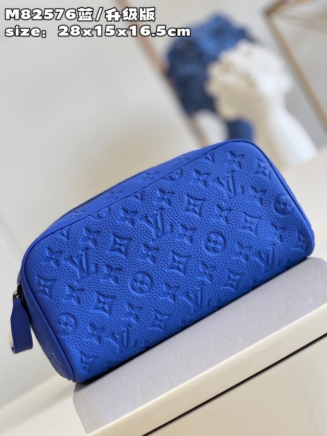 Louis vuitton original calfskin dopp kit toilet pouch m44494 blue