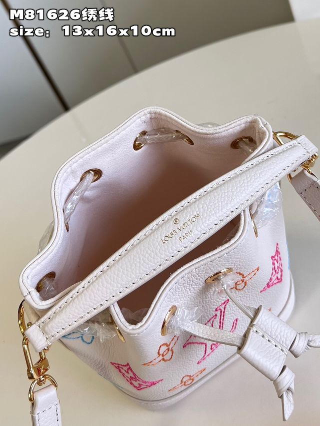 Louis vuitton original calfskin nano noe handbag M23088 white