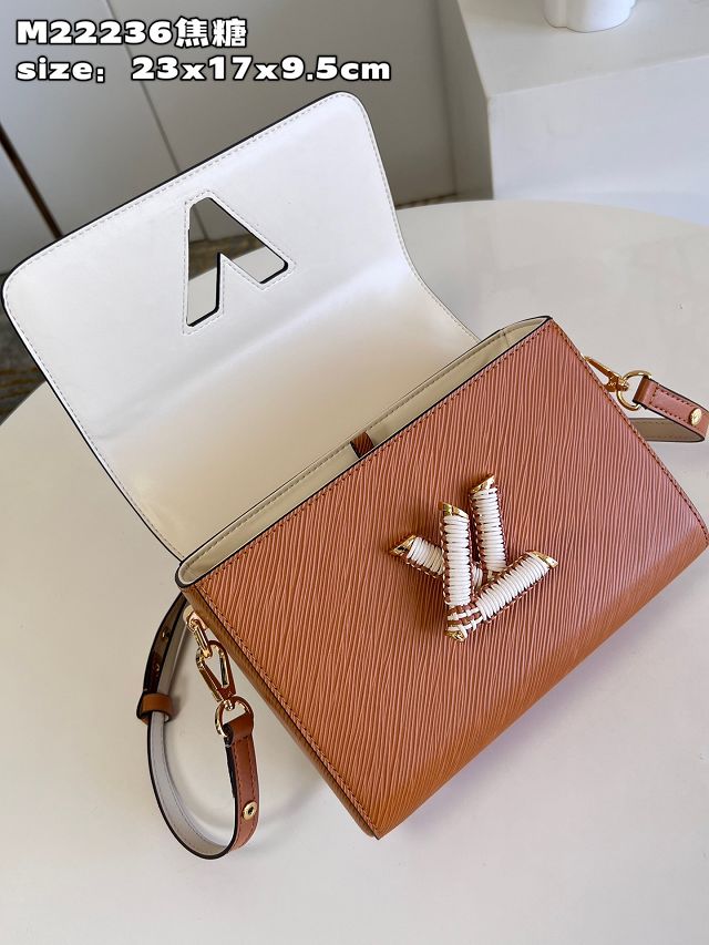 Louis vuitton original epi leather twist mm handbag M22236 caramel