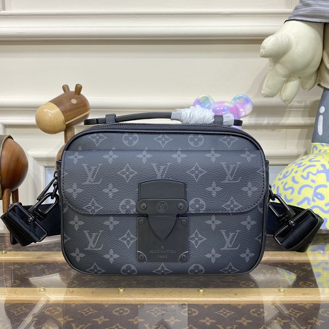 Louis vuitton original monogram eclipse s lock messenger bag m45805