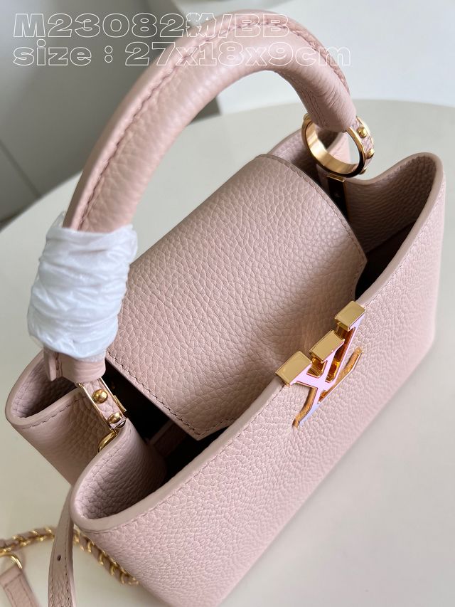 Louis vuitton original calfskin capucines BB handbag M21103 light pink