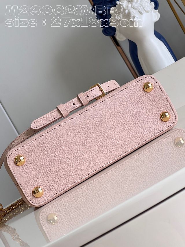 Louis vuitton original calfskin capucines BB handbag M21103 light pink