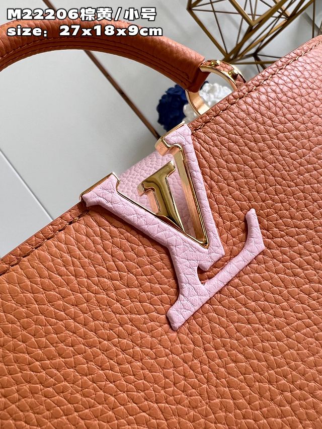 Louis vuitton original calfskin capucines BB handbag M58671 brown&pink