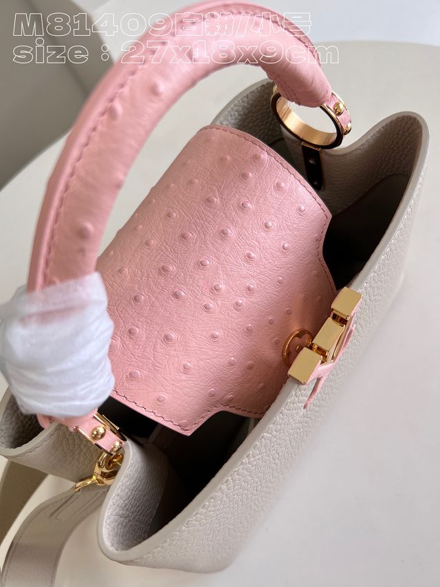 Louis vuitton original calfskin capucines BB handbag M58671 cream