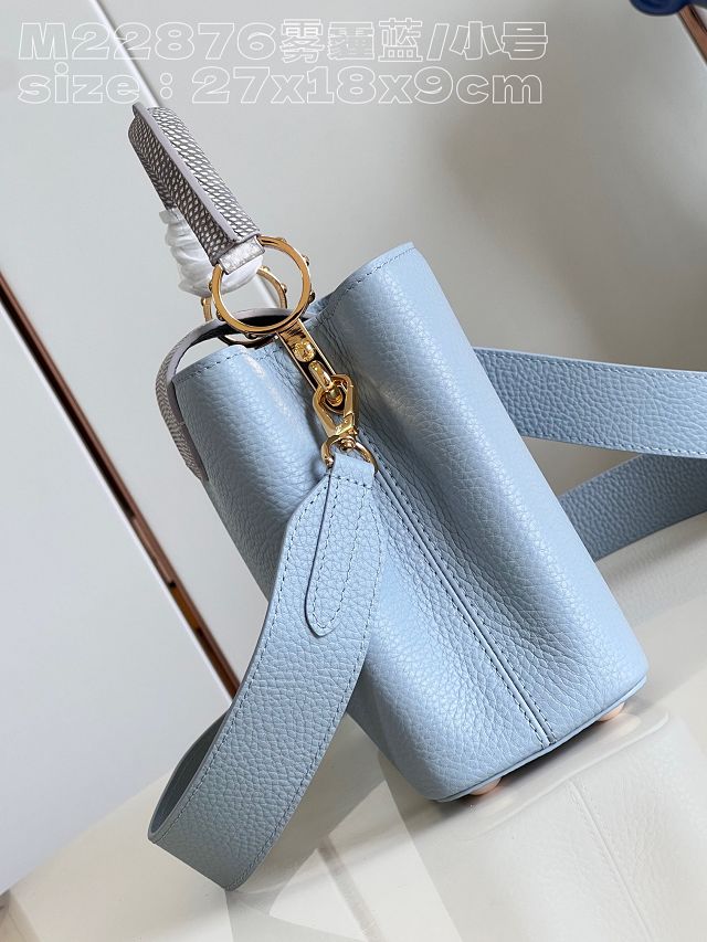 Louis vuitton original calfskin capucines BB handbag M92668 light blue