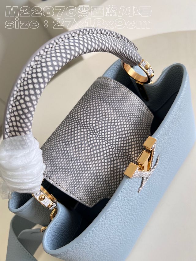 Louis vuitton original calfskin capucines BB handbag M92668 light blue