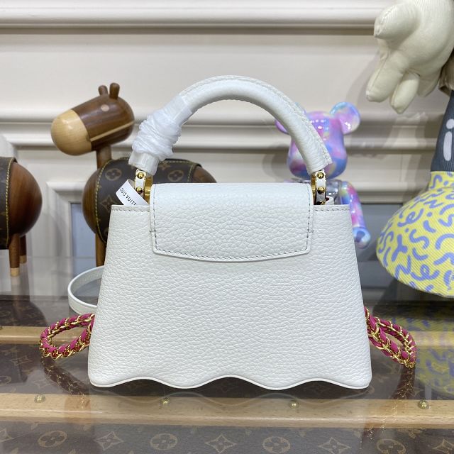 Louis vuitton original calfskin capucines mini handbag M22606 white