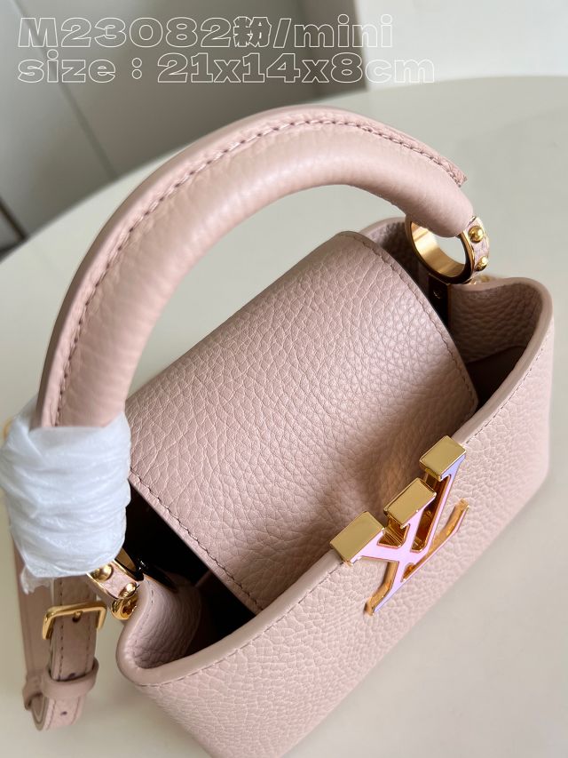 Louis vuitton original calfskin capucines mini handbag M48865 light pink