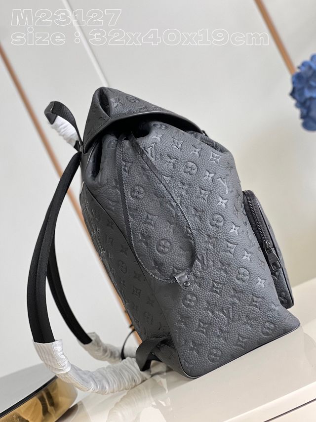 Louis vuitton original monogram calfskin montsouris backpack M23127 black