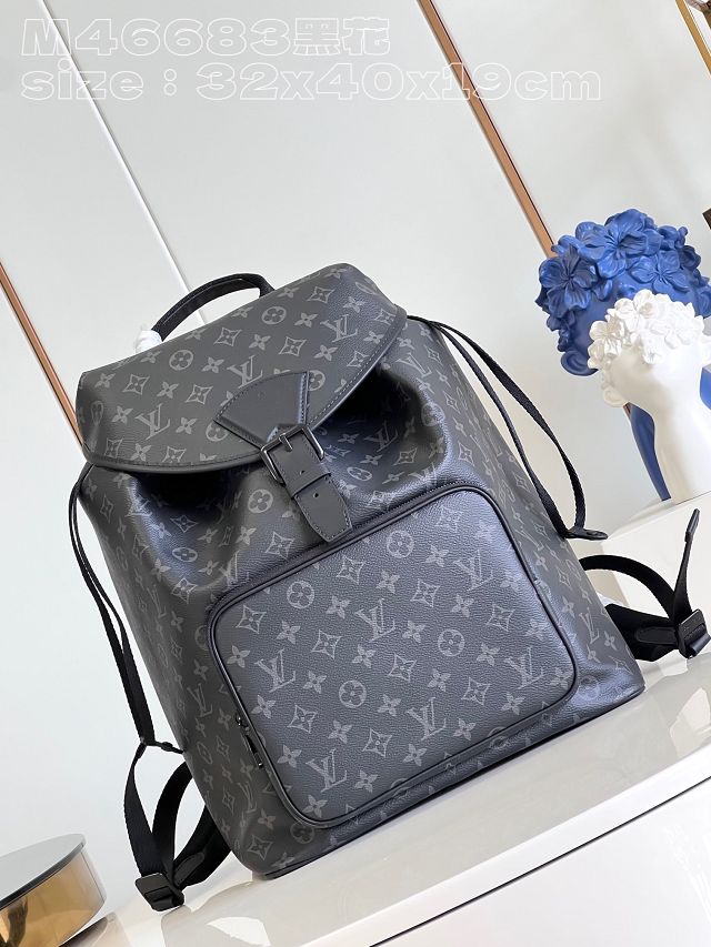 Louis vuitton original monogram eclipse montsouris backpack M46683