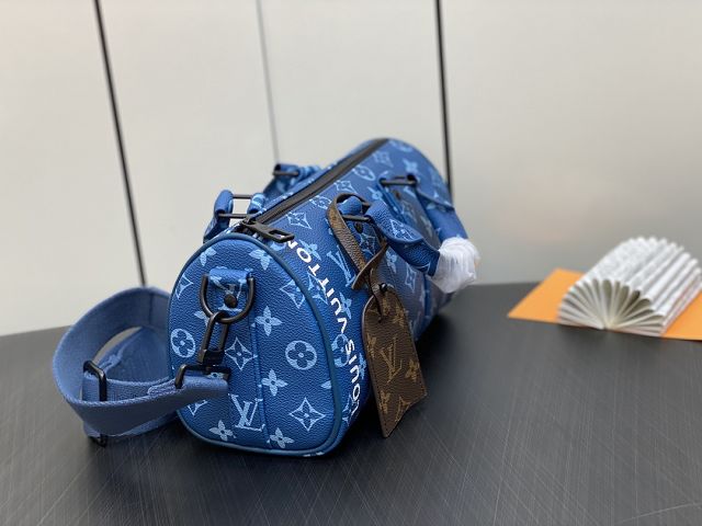 Louis vuitton original monogram canvas keepall 25 M46803 blue