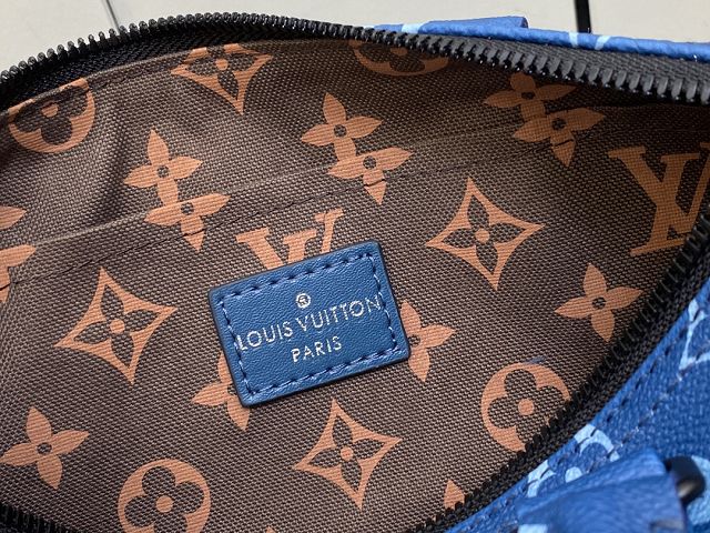 Louis vuitton original monogram canvas keepall 25 M46803 blue