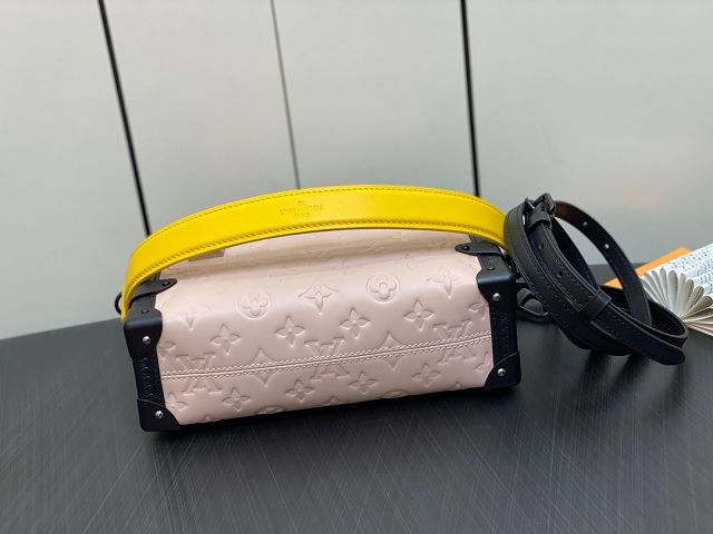 Louis vuitton original calfskin side trunk M46358 pink&black