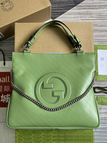 2023 GG original calfskin blondie medium tote bag 751516 green