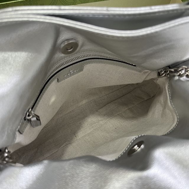 2023 GG original calfskin blondie small tote bag 751518 silver