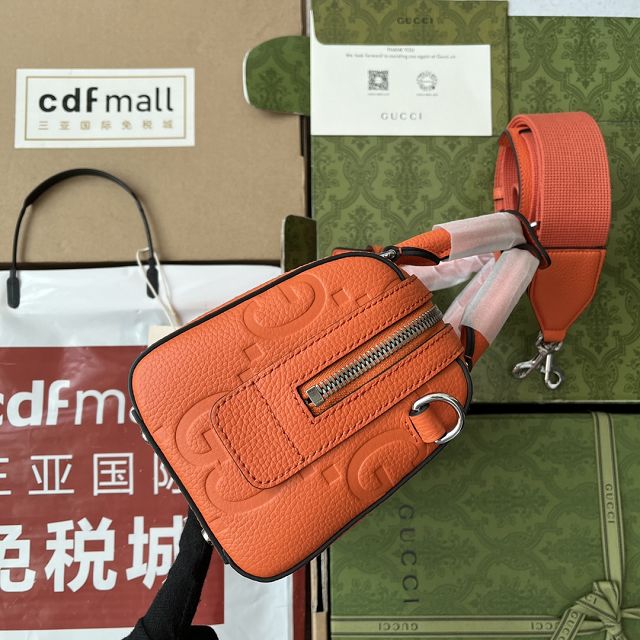 2023 GG original calfskin mini duffle bag 725292 orange
