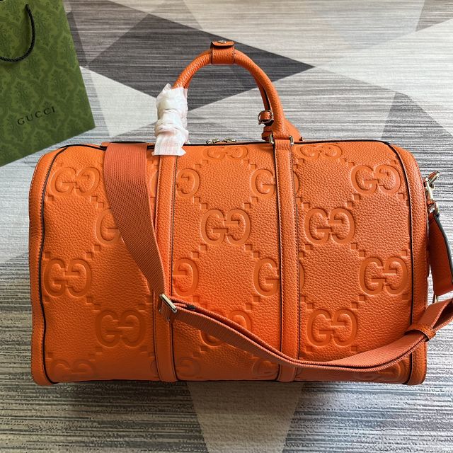 GG original calfskin small duffle bag 725282 orange