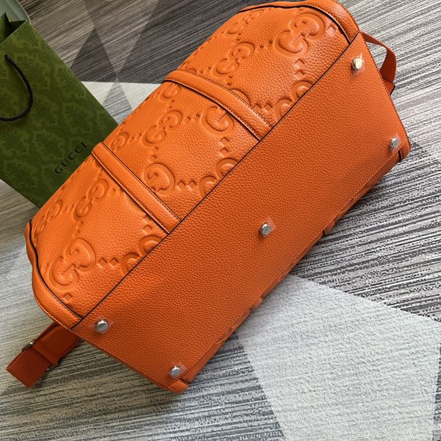 GG original calfskin small duffle bag 725282 orange