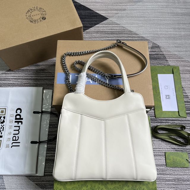 2023 GG original calfskin medium tote bag 745918 white