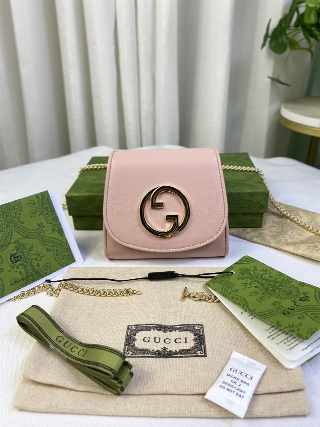 GG original calfskin blondie chain wallet 725219 pink