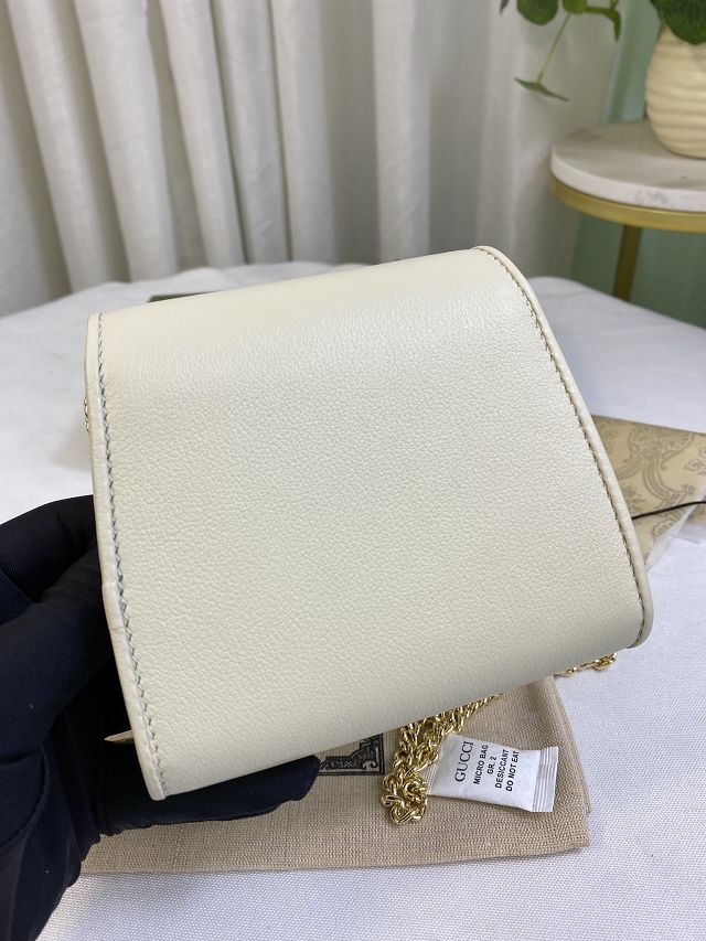 GG original calfskin blondie chain wallet 725219 white
