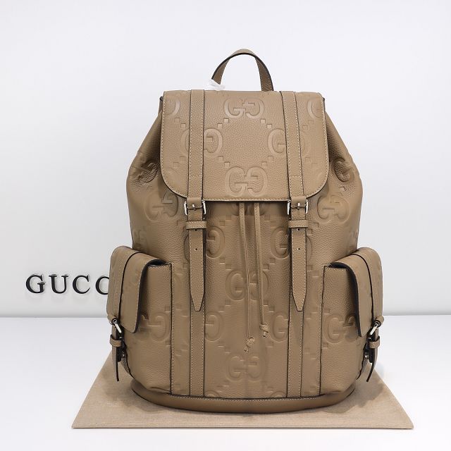 GG original embossed calfskin backpack 625770 taupe