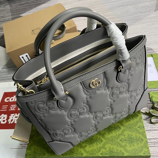 GG original matelasse leather medium tote bag 728236 grey