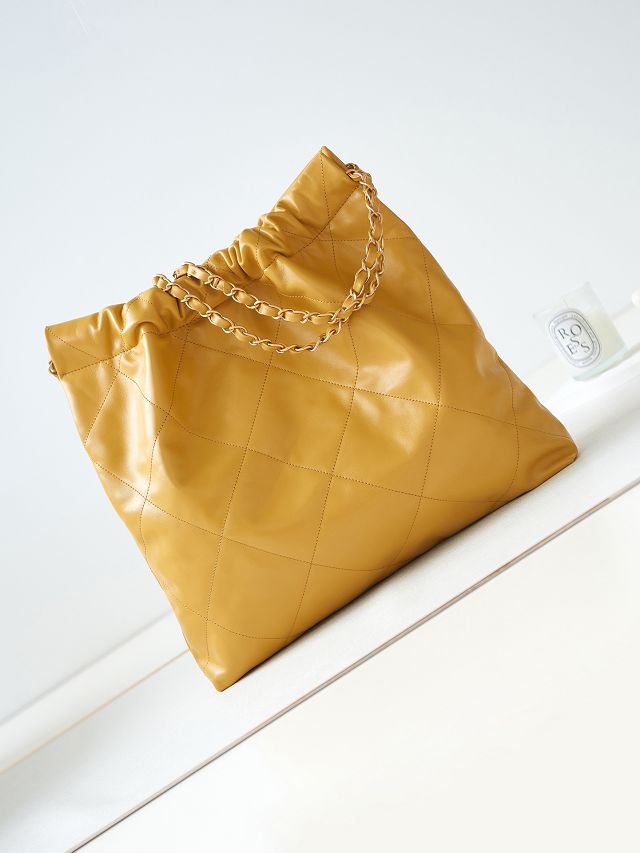 2024 CC original calfskin 22 medium handbag AS3261 yellow