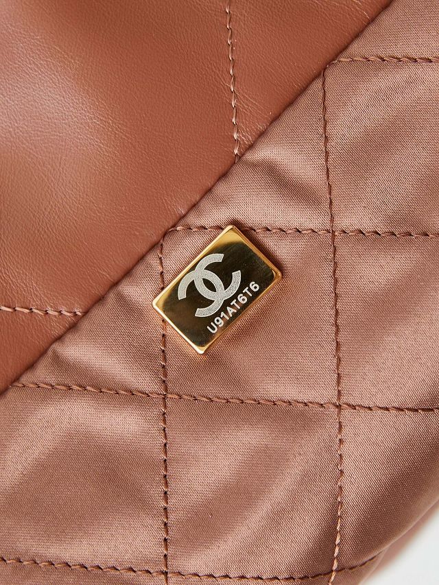 2024 CC original calfskin 22 small handbag AS3260 caramel