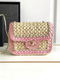 2024 CC original tweed mini flap bag AS4268 pink
