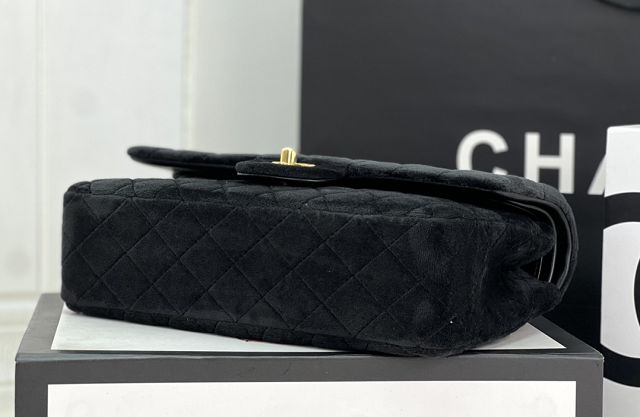 CC original velvet medium flap bag A01112 black