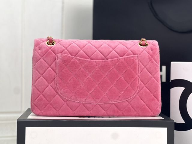 CC original velvet medium flap bag A01112 pink