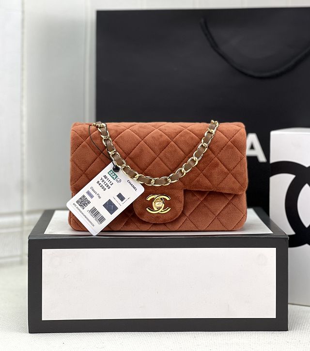 CC original velvet mini flap bag A69900 brown