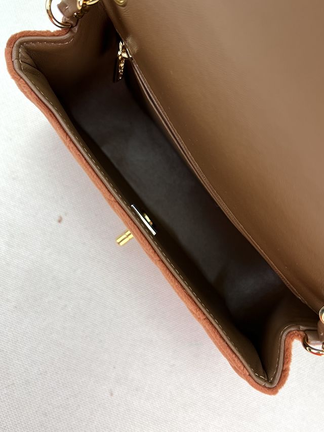 CC original velvet mini flap bag A69900 brown