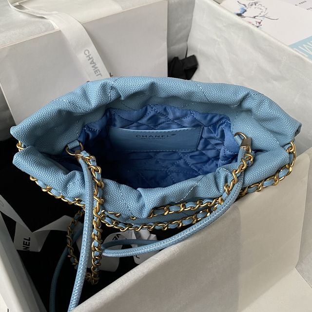 2024 CC original grained calfskin 22 mini handbag AS3980 blue