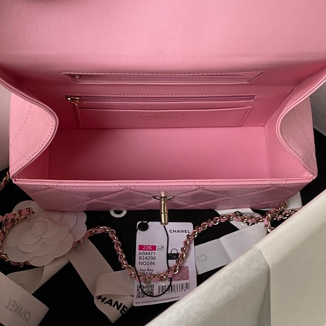 2024 CC original calfskin box bag AS4471 pink