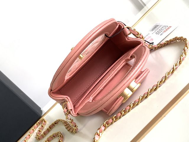 CC original aged calfskin clutch with chain AP3435 pink