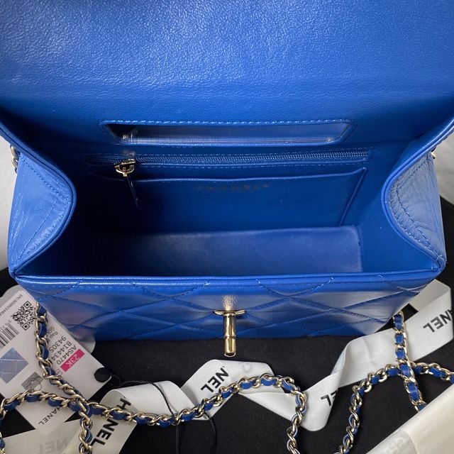 2024 CC original calfskin small box bag AS4470 royal blue