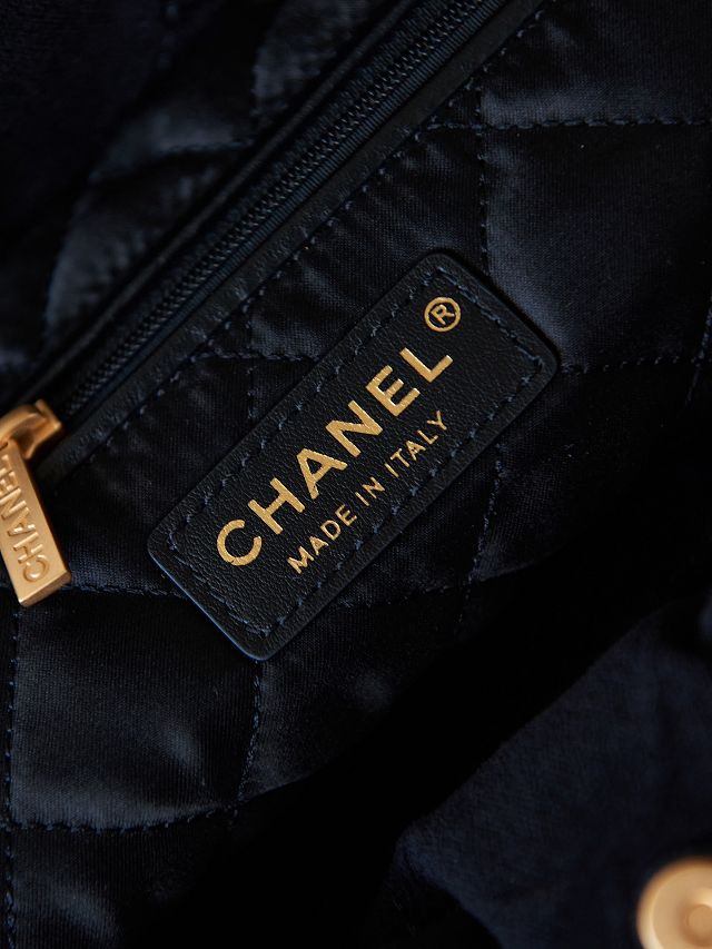 2024 CC original cashmere jacquard 22 small handbag AS3260 black