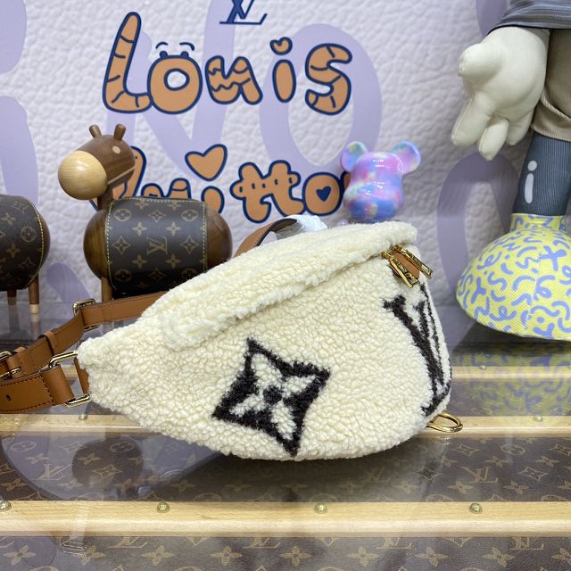 2024 Louis vuitton original shearling bumbag M23715 white