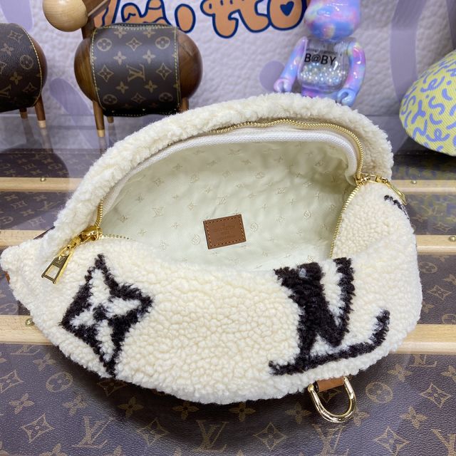 2024 Louis vuitton original shearling bumbag M23715 white