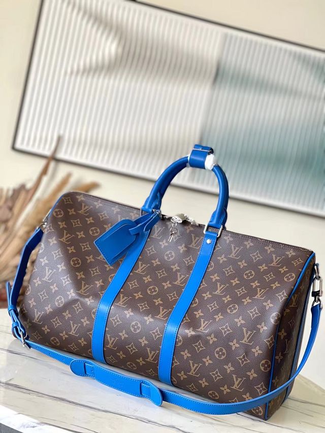 Louis vuitton original monogram canvas keepall 50 M46772 blue