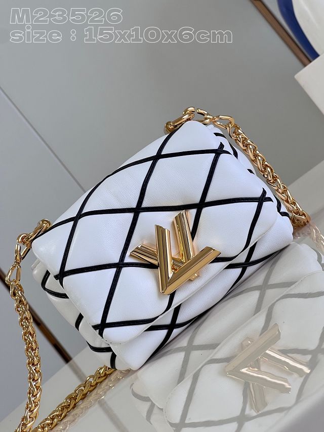 2024 Louis vuitton original lambskin pico GO-14 small handbag M23762 white