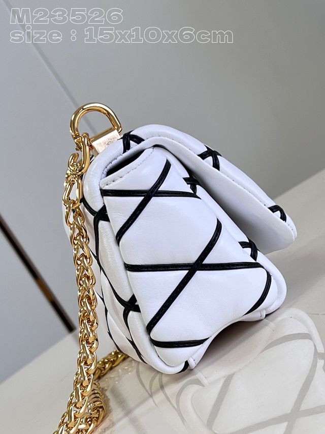 Louis vuitton original lambskin pico GO-14 small handbag M23762 white