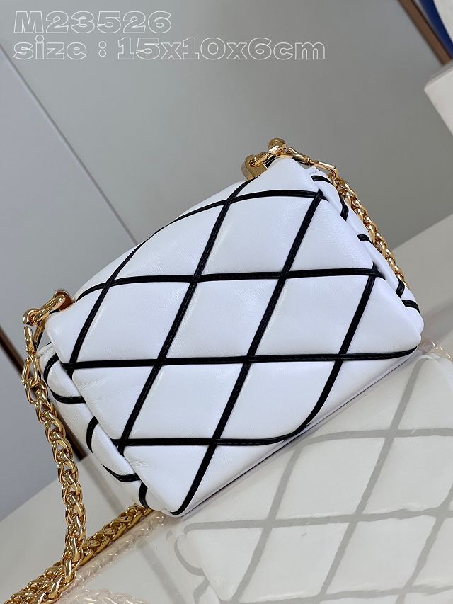 Louis vuitton original lambskin pico GO-14 small handbag M23762 white