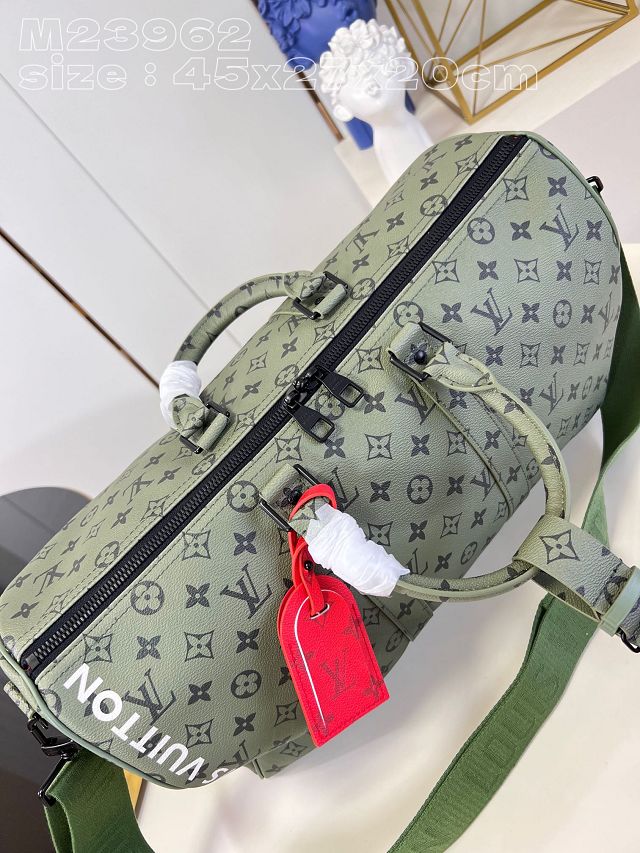 Louis vuitton original monogram canvas keepall 45 M23962 green