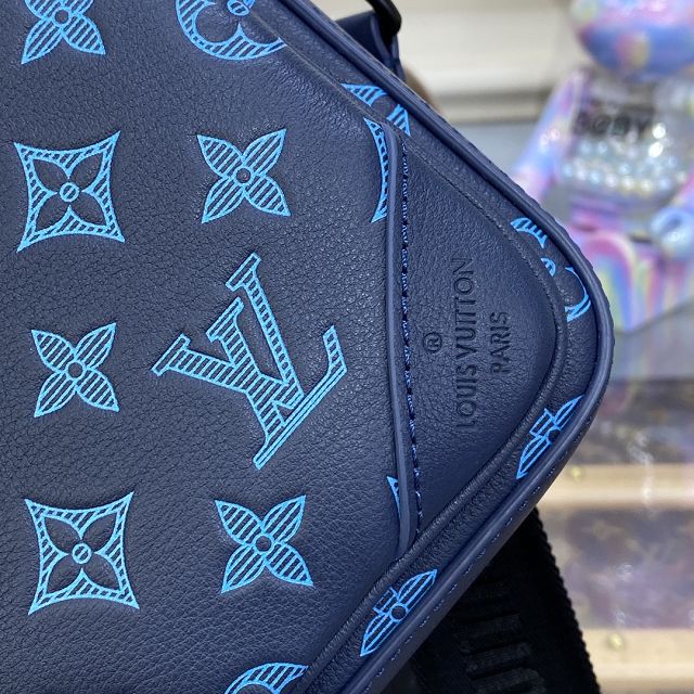 Louis vuitton original calfskin trio messenger bag M46263 blue